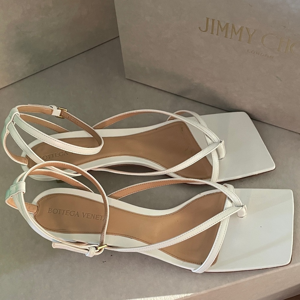 Bottega Veneta White Strappy Sandals - Picture 3 of 6